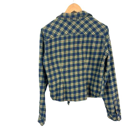 BDG Cropped Plaid Cotton Shacket - Women's Size L- Layering Transitional - Picture 2 of 6